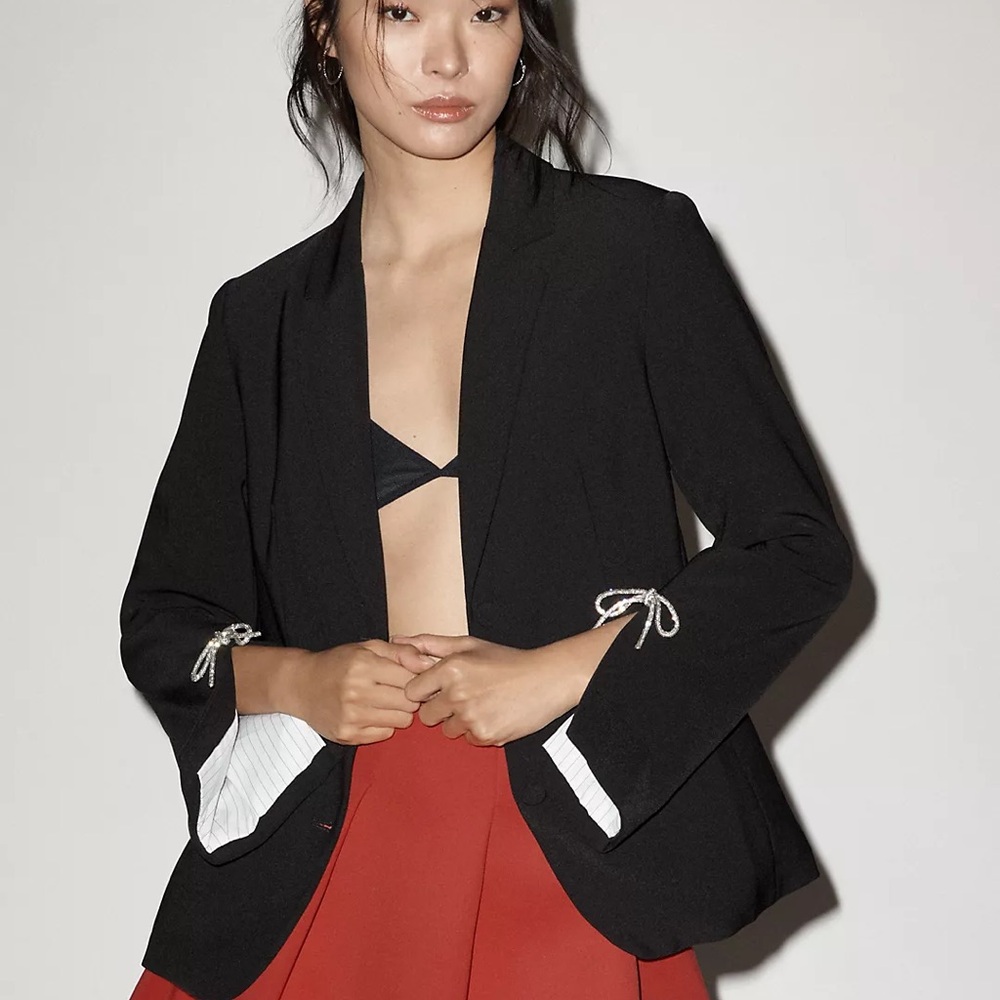 Anthropologie Dolan Left Coast Crystal Bow Blazer XXS